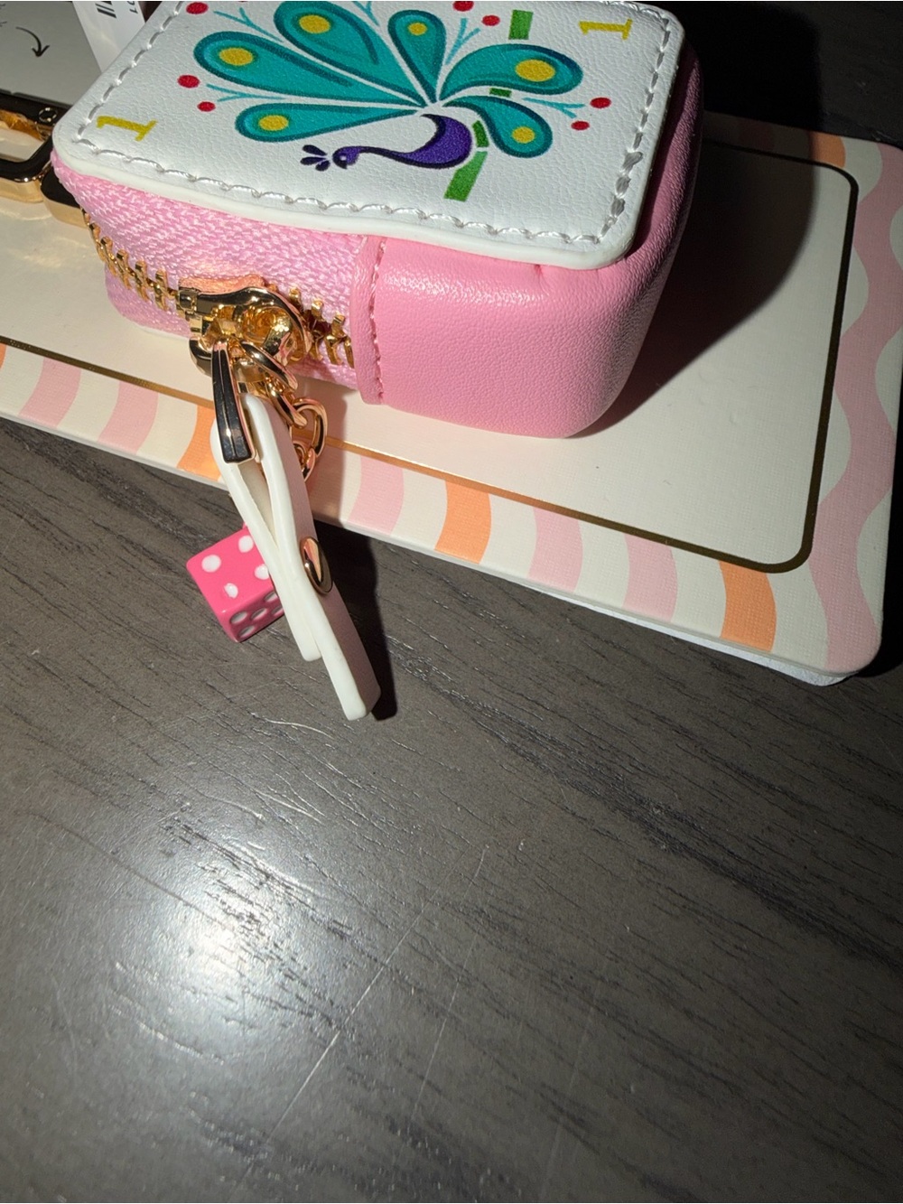Pink Peacock Bag Charm - Picture 2 of 2